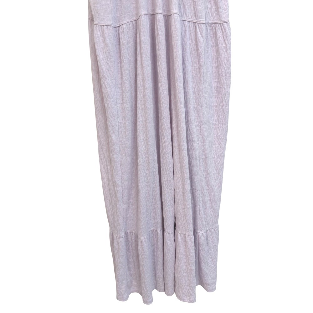Free People Beach Lala Maxi Dress Lavender  Textured V-Neck Tiered Maxi Dress M - Picture 4 of 8
